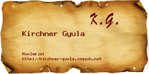 Kirchner Gyula névjegykártya